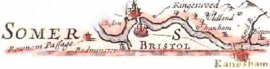 Picture map of Bristol, Oldland, West Hanham, Bitton and Kanesham and the River Avon.